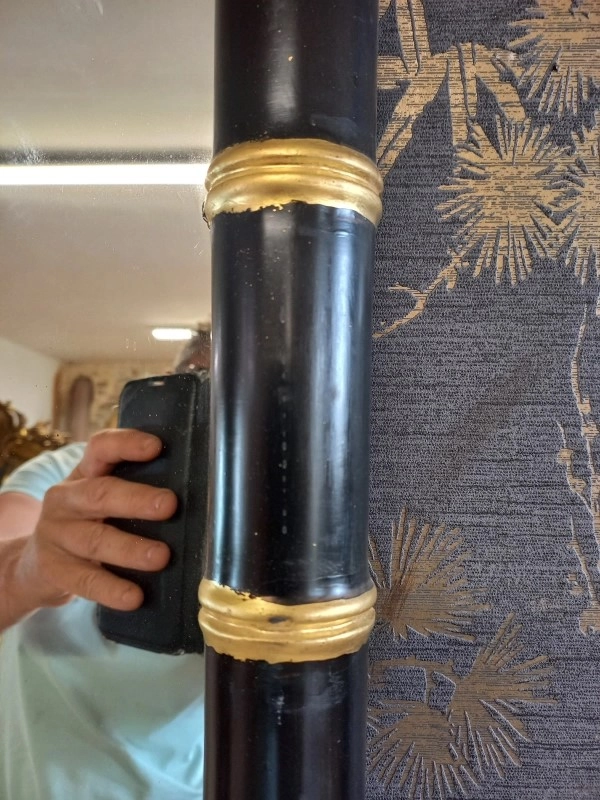 Miroir XX bambou Laqué noir/ or 157x 74 – Image 5