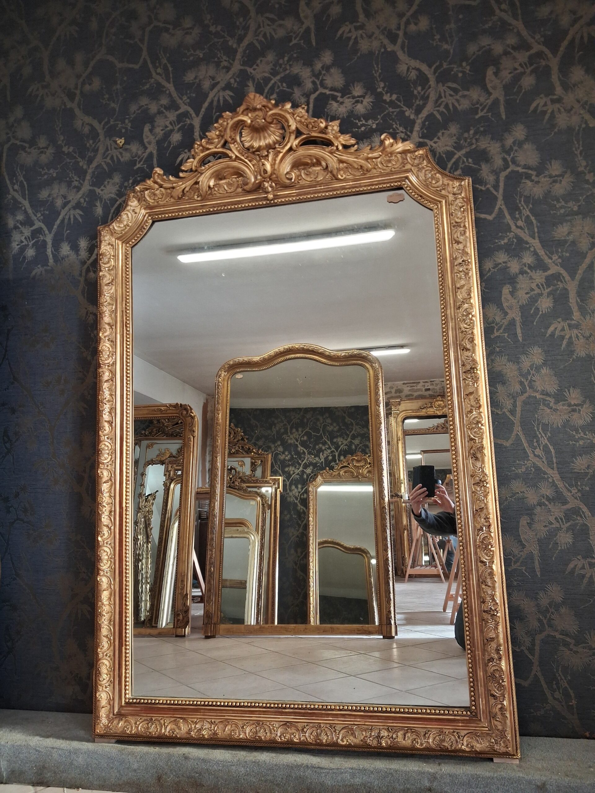 Miroir XIX style Louis XV 181 x 115 – Image 2
