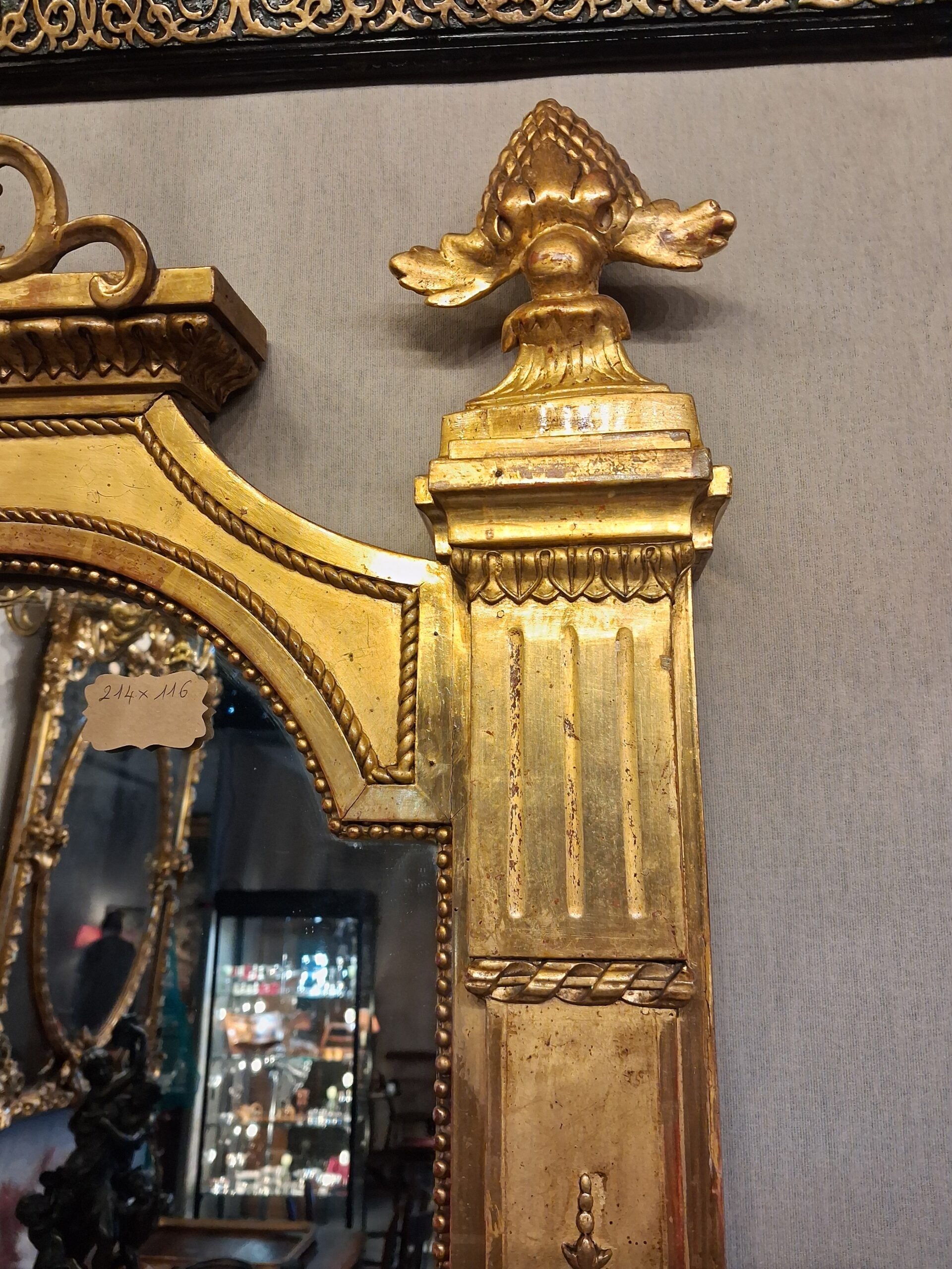 Miroir époque XIX 214 x 116 – Image 7